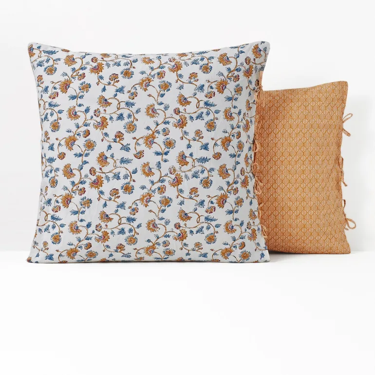 Indian Flower Washed Cotton Pillowcase