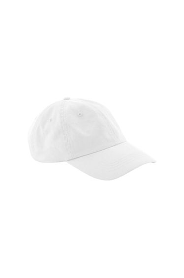 Beechfield Organic Cotton Panelled Baseball Cap - White