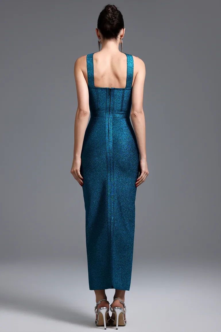 Hutuny Classic Contour Sleeveless Bandage Midi Dress - 5