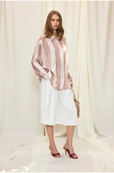 STRIPED SATIN SHIRT
