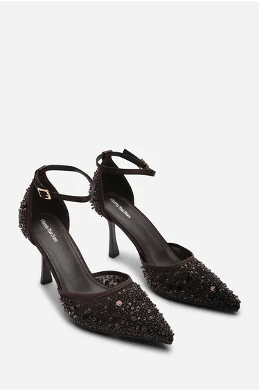 حذاء كعب عالي وير از ذات فروم باللون البني