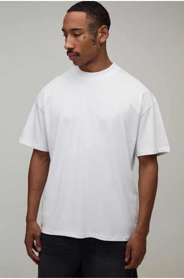 White Oversized Star Graffiti Doodle Print T-Shirt - white