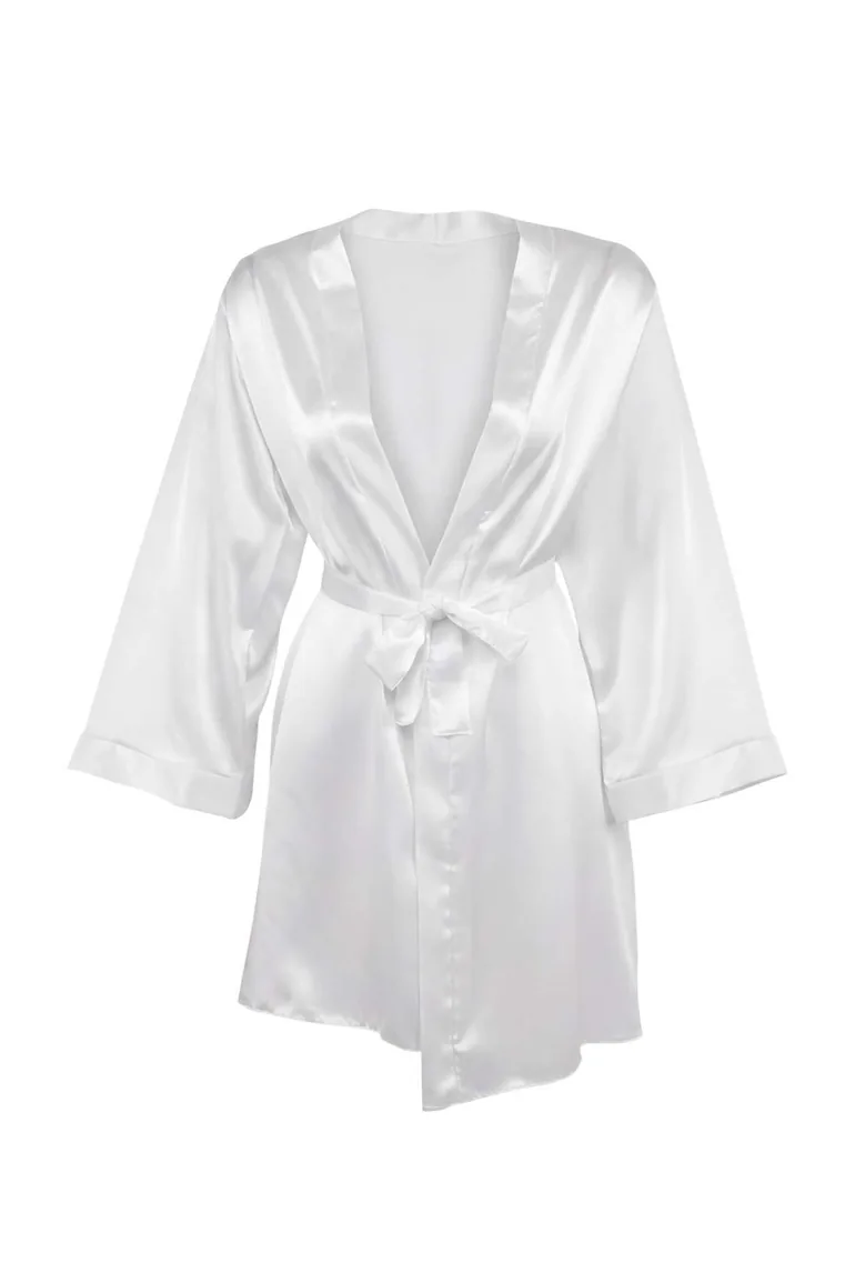 100 polyester dressing gowns White 100% Polyester Plain Satin Woven Dressing Gown Trendyol White : Robes  : VogaCloset Bahrain