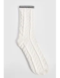 Single Cable Knit Sports Socks
