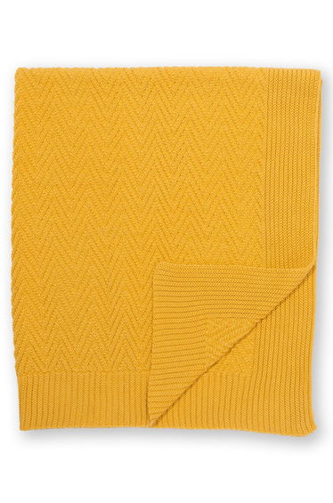 Heirloom knit blanket ochre