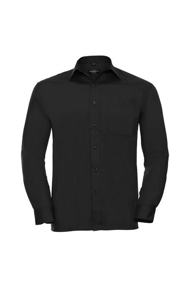 Russell Collection Mens Long Sleeve Shirt - Black
