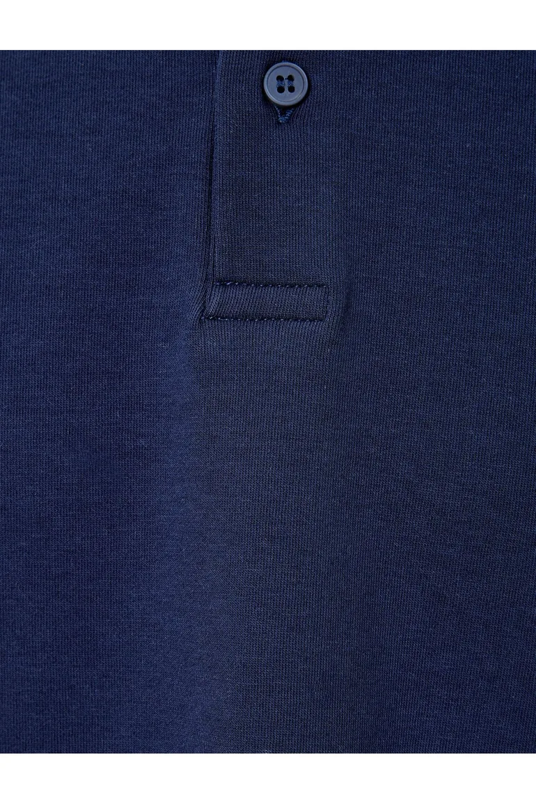 سويتشيرت كوتون كحلي بأكمام طويلة - 5