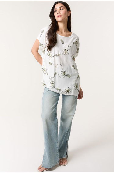 Embroidered Flower Top