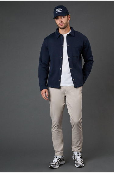Navy Jersey Overshirt