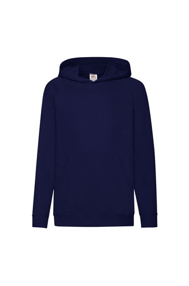 Fruit Of The Loom Childrens Unisex Lightweight Hooded Sweatshirt / Hoodie - Deep Navy