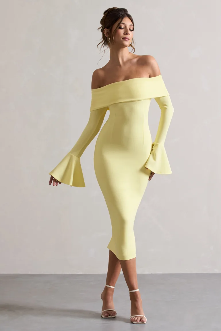 martini midi dresses in limoncello bardot Bardot Martini Dress