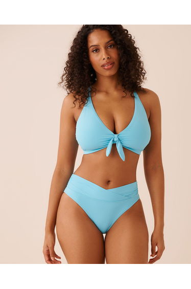AQUA ISLAND Crossover High Waist Bikini Bottom