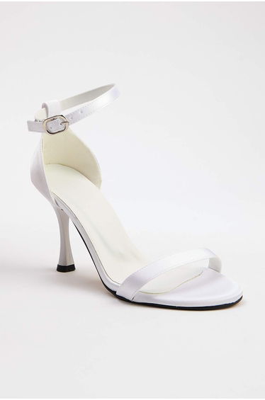 White Ankle Strap Women's 10 cm Thin Heeled Shoes