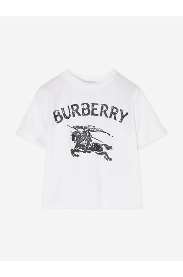 Burberry Baby Girls Cedar Stamp EKD T-Shirt in White