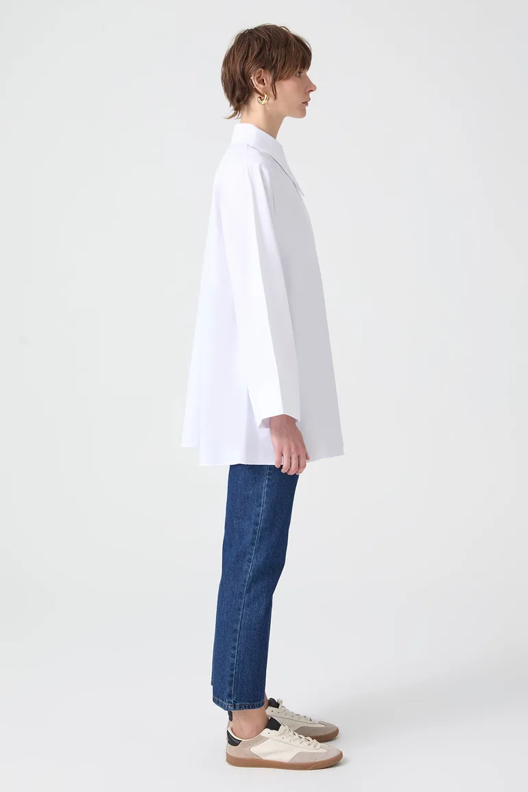 ASYMMETRICAL POPLIN SHIRT - 3