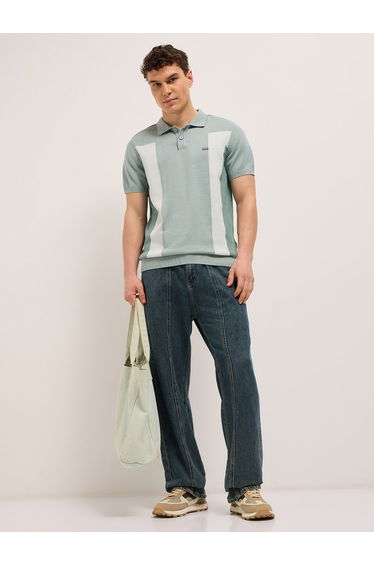 Men Cotton Color Block Regular Fit Polo