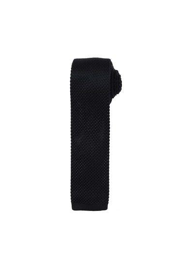 Premier Mens Slim Textured Knit Effect Tie - Black