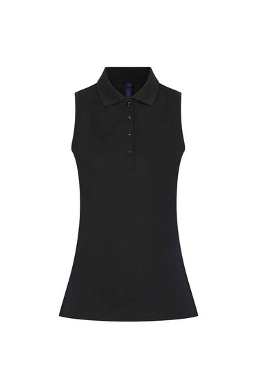 Henbury Womens/Ladies Polo Shirt - Black