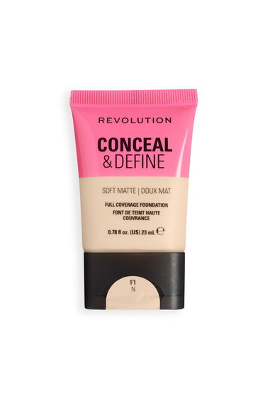 Revolution Conceal and Define Soft Matte Tube Foundation F1N
