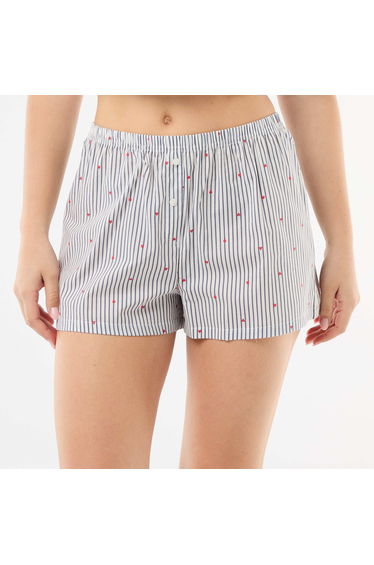 Striped All-Over Print Elasticated Shorts BLUE