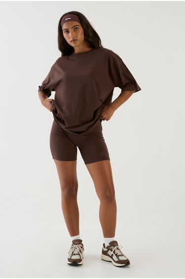 DSGN Studio Oversized T-shirt And Cycling Short Set - coffee bean