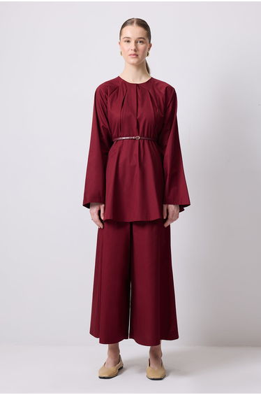 BELTED TUNIC TROUSERS SET