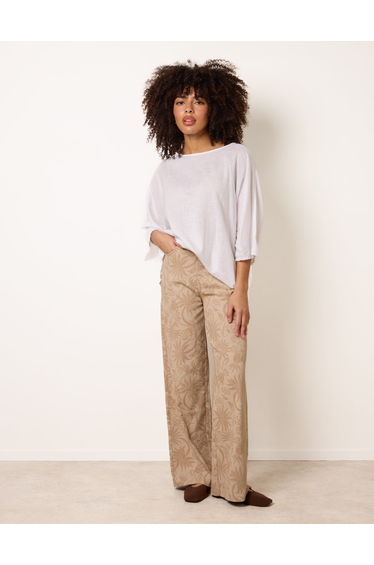 Floral Printed Flared Jeans