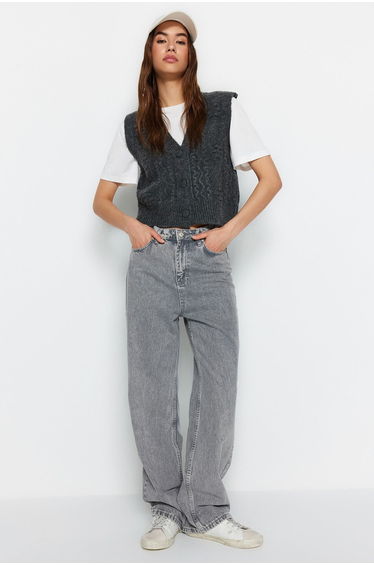 Anthracite Soft Textured Tricot Sweater