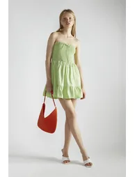 Apple-Green Sleeveless-Skater Mini-Dress