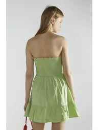 Apple-Green Sleeveless-Skater Mini-Dress - 1