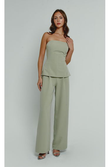 Olive Tailored Longline Bandeau Jumpsuit