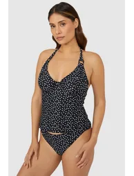 Gorgeous DD+ Spot Non Pad Plunge Tankini Top - mono - 1