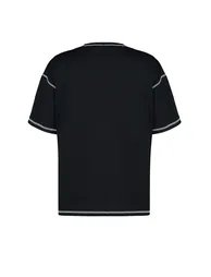 Black 100% Cotton Karkoya Stitch Detail Oversize/Wide-Fit Knitted T-Shirt - 7