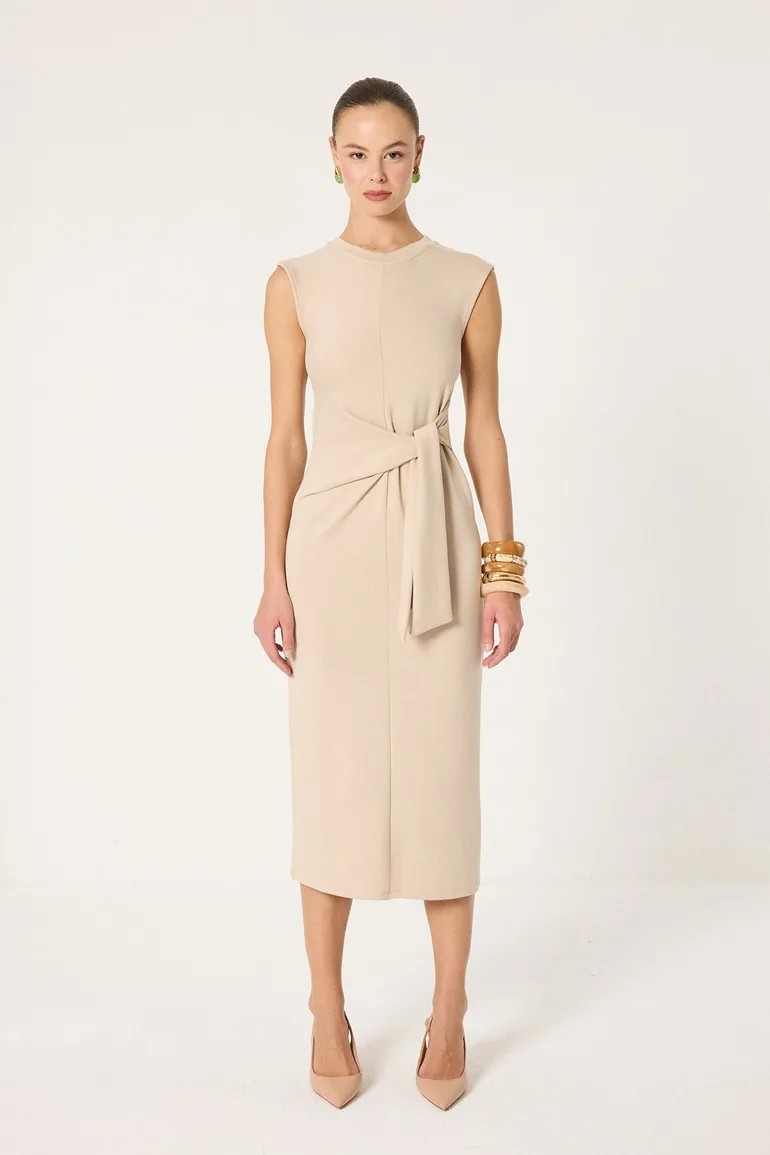 FRONT-TIE SLEEVELESS DRESS - 2