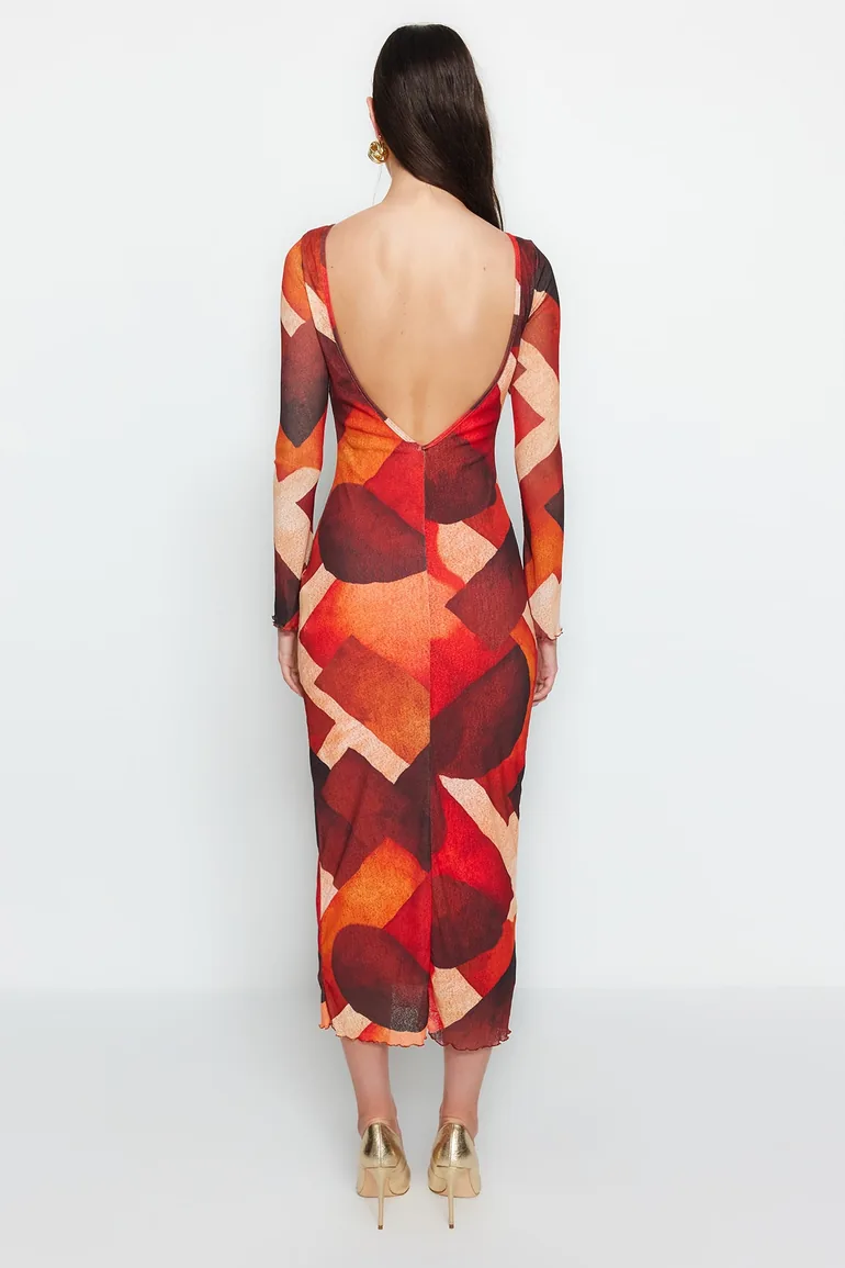 Shop Bodycon Midaxi Party Dress with Long Sleeves Online in Oman