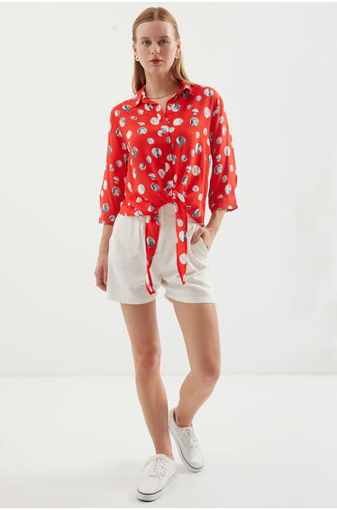 BDART Printed Viscose Shirt with Bow