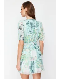 Mint Woven Mini Dress - 5