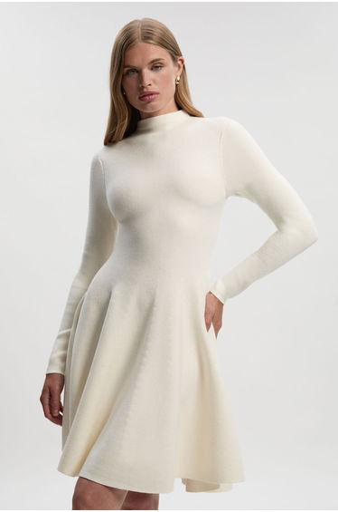 Petite Viscose Blend Full Circle Knit Mini Dress