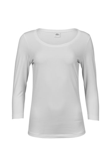 Tee Jays Womens/Ladies Stretch 3/4 Sleeve T-Shirt - White