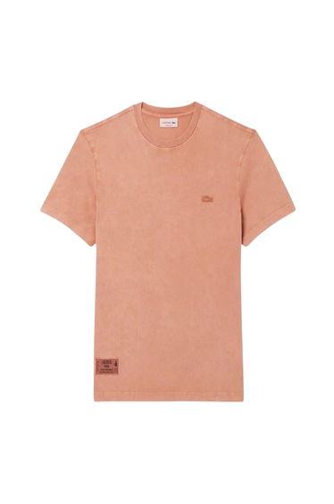 Lacoste Mens Logo Crew Neck Regular T-Shirt - Latte