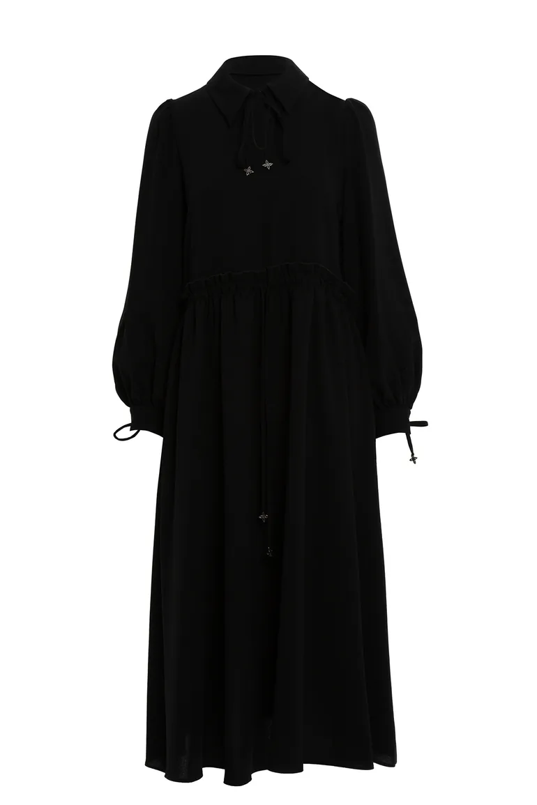 princess polly baby blue dress Shop Water Drop Neck Detail A-Line Black Midi Dress Kiwe Online in Bahrain