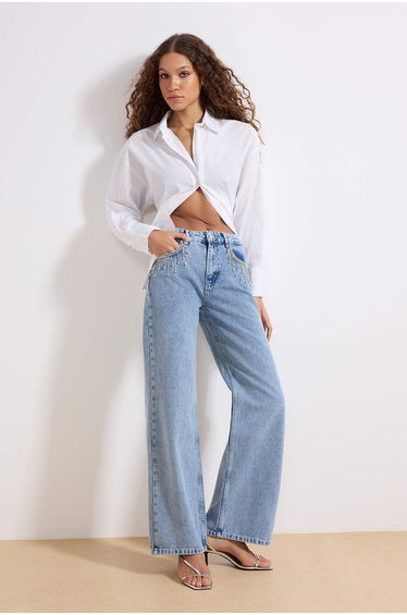 Jeans - Blue - Wide leg