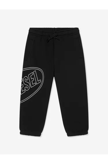 Diesel Boys Logo Joggers in Black