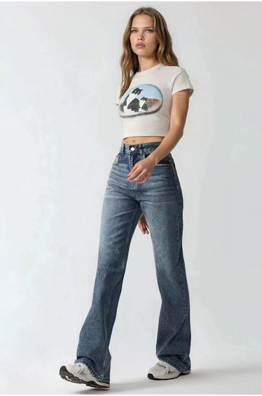 Normal Waist Straight Leg Denim Jeans