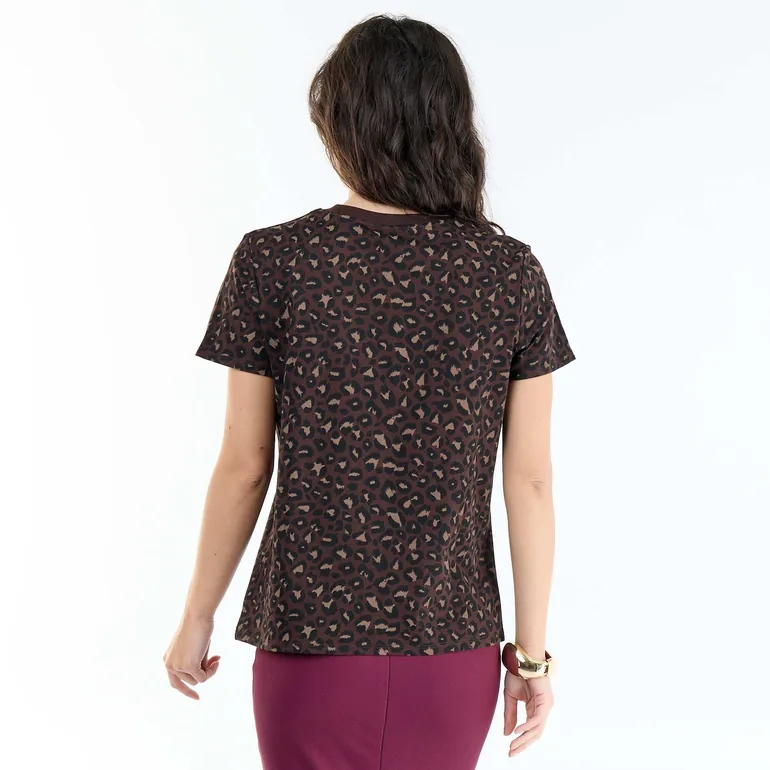Printed T-shirt BROWN - 3