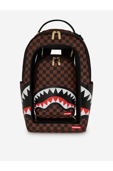 Sprayground Kids Sharks In A Hole In Paris Backpack in Brown