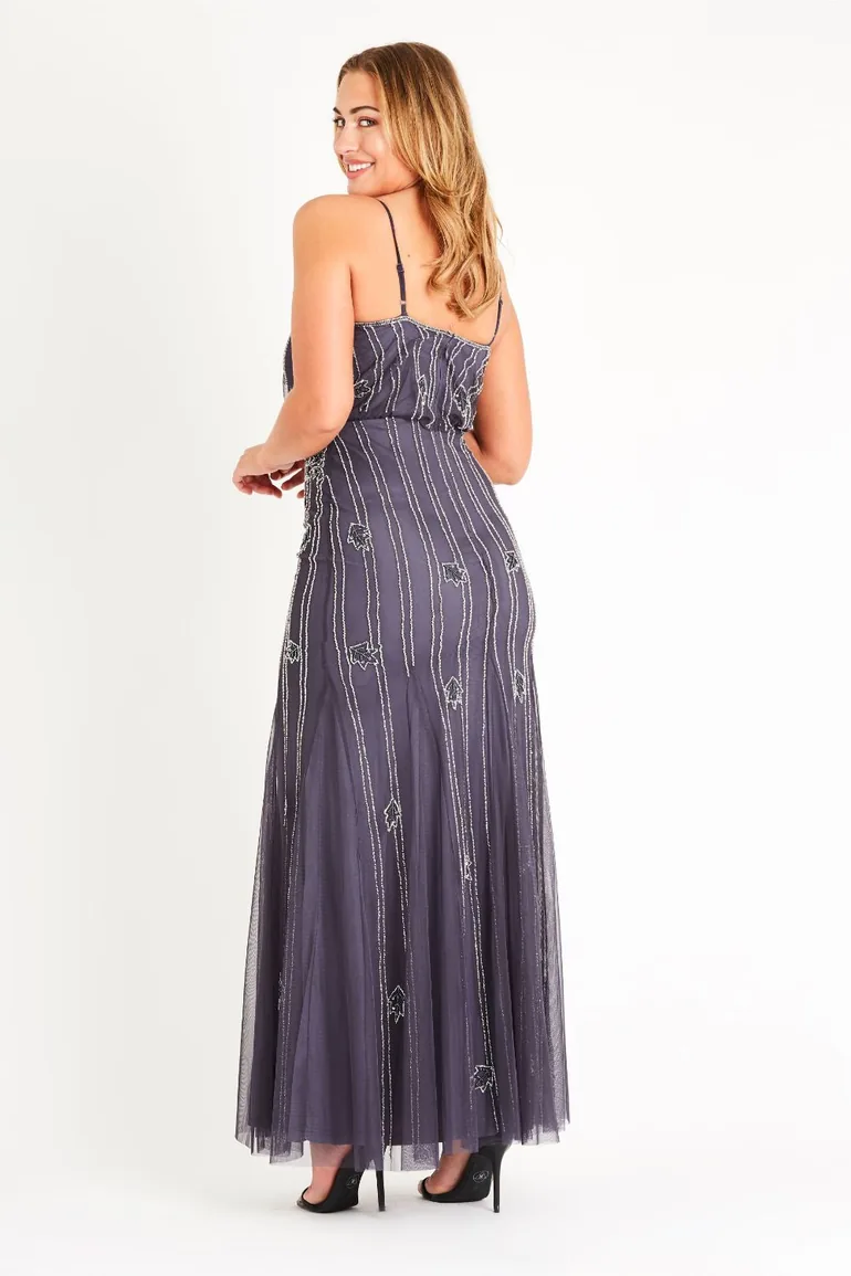 charcoal grey bridesmaid dresses with sleeves Off the Shoulder Bridesmaid Dresses Slate Grey Tulle Cheap Bridesmaid  Dresses ARD1146