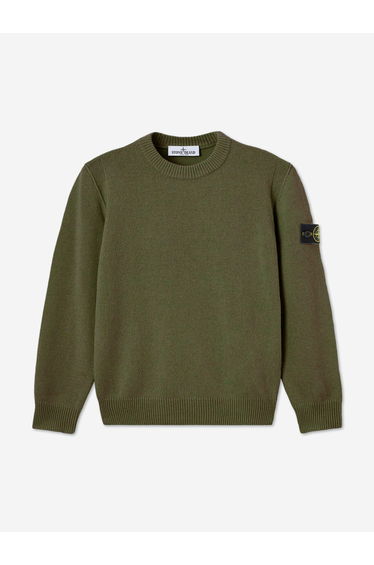 Stone Island Boys Wool and Cashmere Jumper in Green