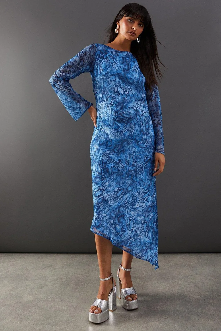 snake print chiffon dress Womens Dresses Snake Print Dress New Look Brown Snakeskin Print Chiffon  Midi Dress