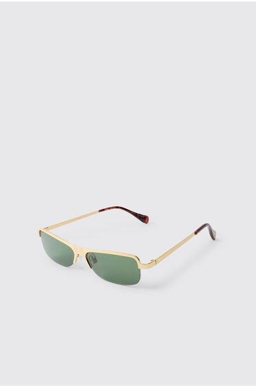 Rectangular Tinted Sunglasses - gold